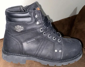 HARLEY-DAVIDSON Men's Black Leather Motorcycle Boots D94339 Sz 11 M NO INSOLES - Picture 1 of 10