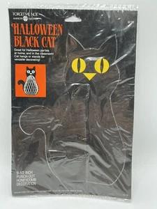 Halloween Black Cat Die Cut Honeycomb 9.5” NOS Vintage 90s American Greetings - Picture 1 of 2