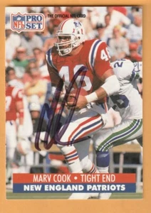 Marv Cook New England Patriots AUTO Firmado 1991 Pro Set Iowa Hawkeyes - Imagen 1 de 2