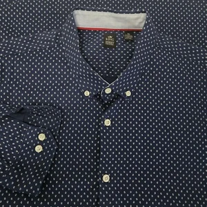 King Street Collection Mens Sz XL Blue Paisley Button Up Shirt - Picture 1 of 4
