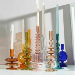 Nordic Glass Candle Holder Dinner Home Decor Romantic Candlestick for Wedding - Picture 1 of 17