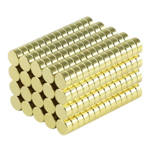 30x Gold Plated Super Strong N52 Rare Earth Round Neodymium Magnet Discs 6mm*3mm - Picture 1 of 5