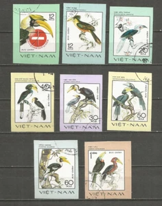 Vietnam 1977 year used stamps Michel # 898-905 U imperf. birds - Picture 1 of 1