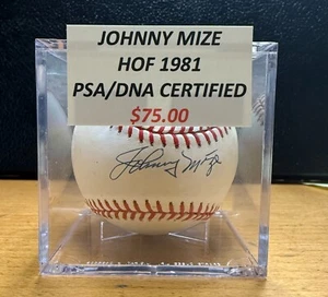 Johnny Mize HOF 1981 Autographed Baseball PSA/DNA Certified - Picture 1 of 4