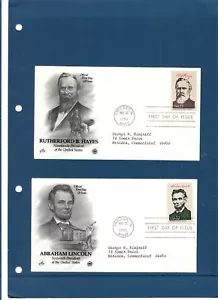 US: FDC 1986 Presidents Hayes & Lincoln XF 62265 - Picture 1 of 1