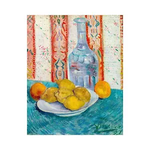 Van Gogh, Carafe and Dish with Citrus Fruit, Canvas Print, 28" x 35" + Border - Picture 1 of 10