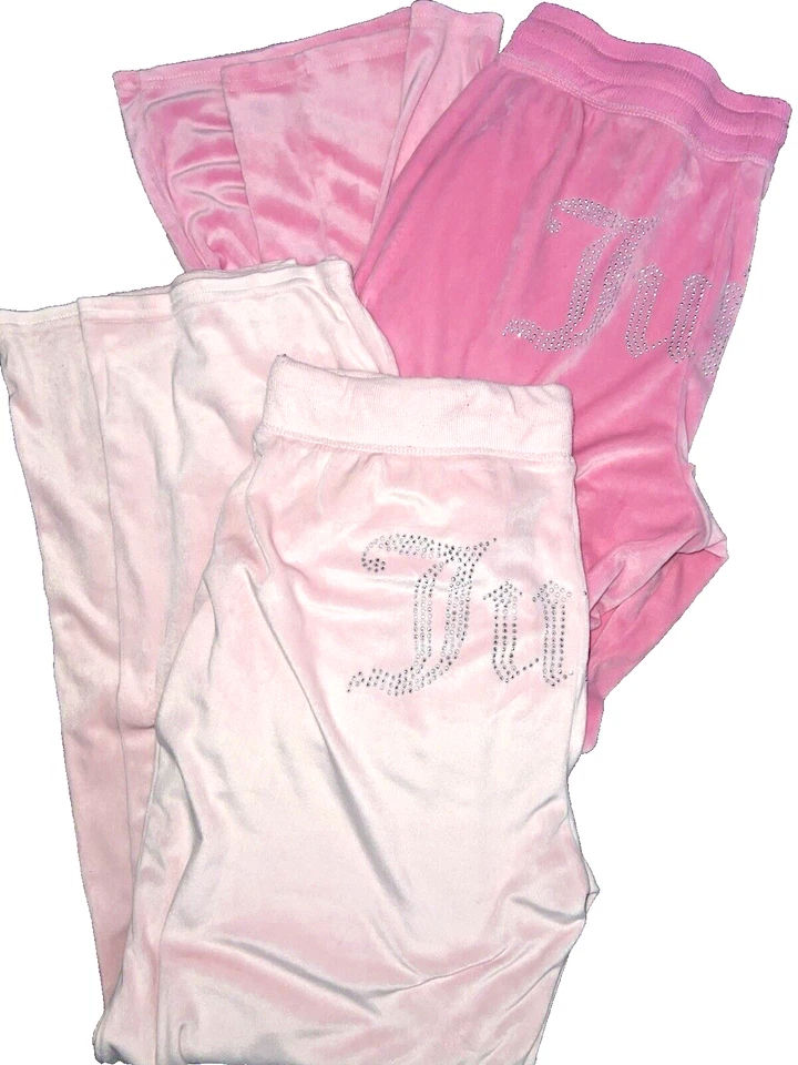 2 piezas Juicy Couture Ropa de dormir Pijama Pantalones Acampanados, Rosa, L, XL Terciopelo Terciopelo Bling Foto 1 de 4
