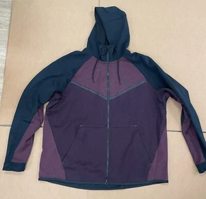 NIKE TECH FLEECE WINDRUNNER FULL ZIP UP HOODIE BLACK PURPLE SZ XXL - Picture 1 of 3