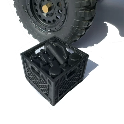 1/24 Scale Milk Crate with Oil Bottles and Spray Cans SCX 24 Furitek Crawler 4x4 - Image 1 of 4
