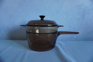 Visions CorningWare amber glass 3 piece double boiler 1.5 qt cookware set - Picture 1 of 19