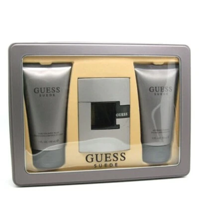 Conjunto de colônia Guess camurça 2,5 oz Eau de Toilette + lavagem corporal 5 oz + bálsamo pós-barba 5 oz. REAL - Imagem 1 de 2