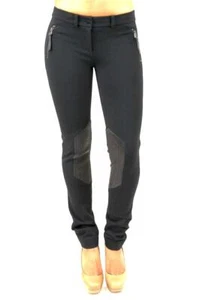 Leggings Mackage Leather Detail Negro Camiseta Gruesa Pantalón Delgado Insertos de Piel de Cordero - Imagen 1 de 9