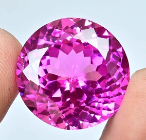 42.10 Ct Natural Mogok Pink Ruby Round Certified Flawless Loose Gemstone - Picture 1 of 8