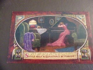 Embossed Antique Postcard "Should Auld Acquaintance Be Forgot?" - Picture 1 of 4