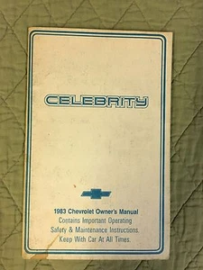 Chevrolet Celebrity 1983 guía manual del propietario envío gratuito libro sin humo - Imagen 1 de 2