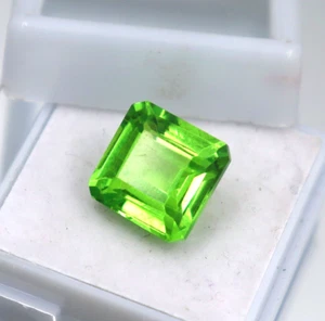 Piedras preciosas sueltas de peridoto verde corte radiante de 8,80 quilates certificadas San Valentín mejor oferta - Imagen 1 de 9
