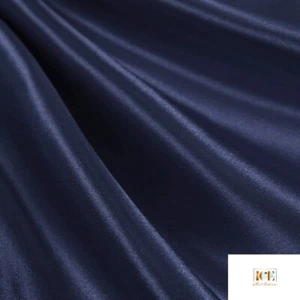 Navy Blue_ Charmeuse Medium Quality Satin Fabric Sold by The Yard_60" Width_ - Picture 1 of 9