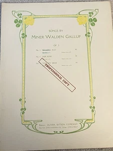 1915 SO LONG AGO Sheet Music by Miner Walden Gallup, Op. 3 - Picture 1 of 4