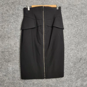 Cue Skirt Womens Size 10 Black High Waist Pencil Straight Zipper Corporate Work - Picture 1 of 9