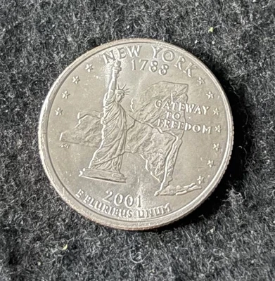 2001 D New York Quarter Circulated Free Shipping - Image 1 of 2