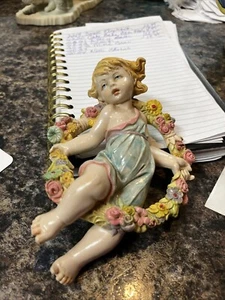 1990 Roman Fontanini Simonetti 855 Spring Angel Cherub Floral Wreath BB-B - Picture 1 of 2