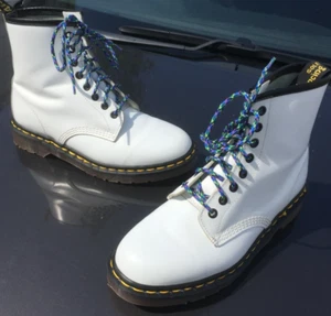 Vintage Dr Martens 1460 white leather boots UK 7 EU 41 Made in England - Picture 1 of 12