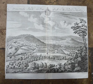 Impresión antigua Witcombe/Little Witcombe/Gloucestershire/KIP, Atkyns 1712 - Imagen 1 de 1