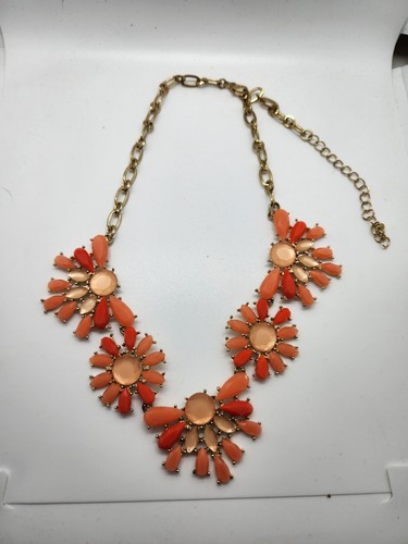 VETEMENTS Collana bavaglino grosso floreale arancione tono oro vintage