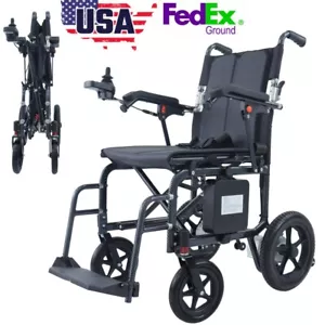 Foldable Portable Electric Lightweight Travel Wheelchair Powerchair All Terrain - Picture 1 of 7