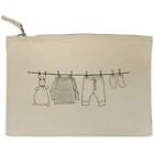 'Baby Clothes Washing Line' Canvas Clutch Bag / Accessory Case (CL00033973)