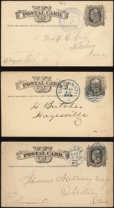 U.S. 1875-86. Post Cards UX5 (12), S4, Various Fancy Cancels - Picture 1 of 1