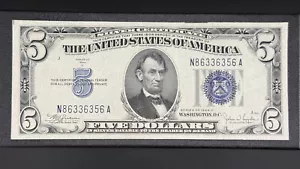 $5 U.S. Banknote 1934 C N/A BLOCK F# 1653 Blue Seal ~ Silver Certificate SP70 - Picture 1 of 2