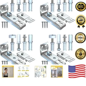 Effortless Door Maintenance with Stainless Steel Bifold Repair Kit - 4 Pack Set - Picture 1 of 9