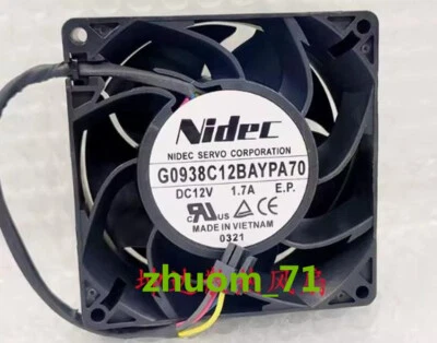 1PC Nidec G0938C12BAYPA70 DC12V 1.7A Server cooling fan - Image 1 of 3