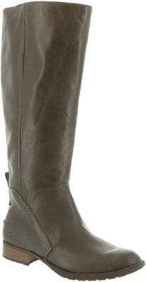 全新 UGG 女式 US 9 Leigh 深棕色时尚高筒靴 — 第 1/4 张图片