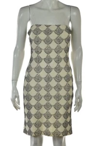 Alexia Admor Womens Dress Size S Ivory Silver Sheath Strapless Knee Length - Picture 1 of 5