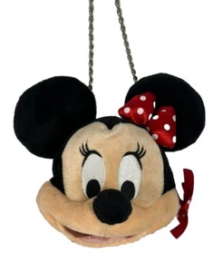 Disney Store Classic Minnie Mouse Kopf Plüsch 3D Geldbörse Schleife Kalbsleder Mädchen - Bild 1 von 3