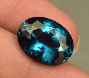 Indicolite Tourmaline 13.90 Ct Oval Cut With Macro Faceted For Pendent - Picture 1 of 5