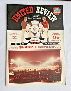 Manchester United v Videoton Football Programme  - UEFA CUP- 6th March 1985 - Picture 1 of 3