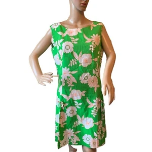Vestido vintage años 60 Dash About Mod talla M floral verde tropical - Imagen 1 de 18