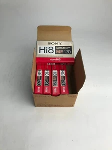 NOS Sony Hi8 120 Minuti 5pack 8mm Videocassetta Nastro Sigillato E6-120HMED - Foto 1 di 14