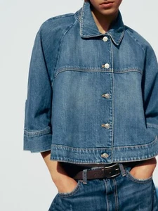 ZARA TRF LAYERED DENIM JACKET BLUE NEW SS25 SIZES XS-XXL REF. 8727/070 - Picture 1 of 4