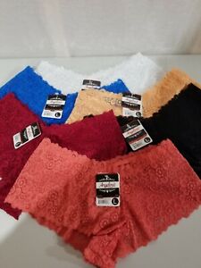 ANGELINA women's lace Panties Hipsters 6 Pack Size Large