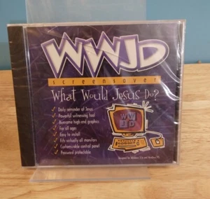 WWJD Cosa farebbe Gesù screensaver vintage 1998 nuovo con custodia rotta - Foto 1 di 4