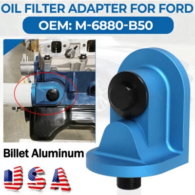 Adaptador de filtro de aceite de 90 grados varilla de empuje para Ford Bronco Mustang 302 V8 M-6880-B50 Foto 1 de 4