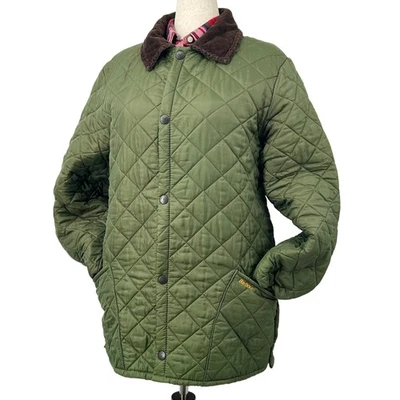 Chaqueta acolchada Barbour para hombre Olive Heritage Liddesdale diamante ventilaciones a presión Foto 1 de 4