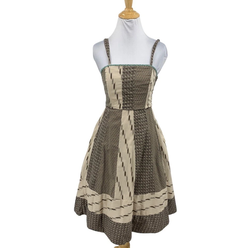 Vestido Edme & Esyllte Mujer 2 Multi Algodón Estampado Deshuesado Acampanado Forrado Pin Up Foto 1 de 4