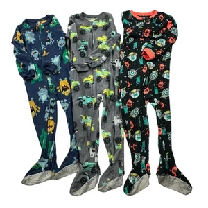 Carter’s Fleece Footed PJ’s Boy’s 4T Aliens Monster Trucks Monsters Lot Of 3 - Picture 1 of 13