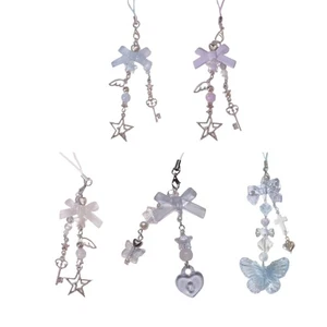 Bowknot Butterfly Phone Charm Straps Key Hanging Pendants Bag Decoration - Picture 1 of 13