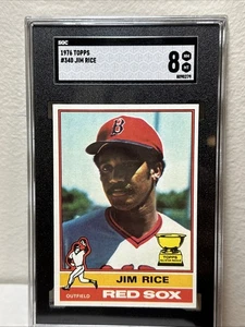 Carta Baseball 1976 Topps Jim Rice #340 PSA 8 - Foto 1 di 2